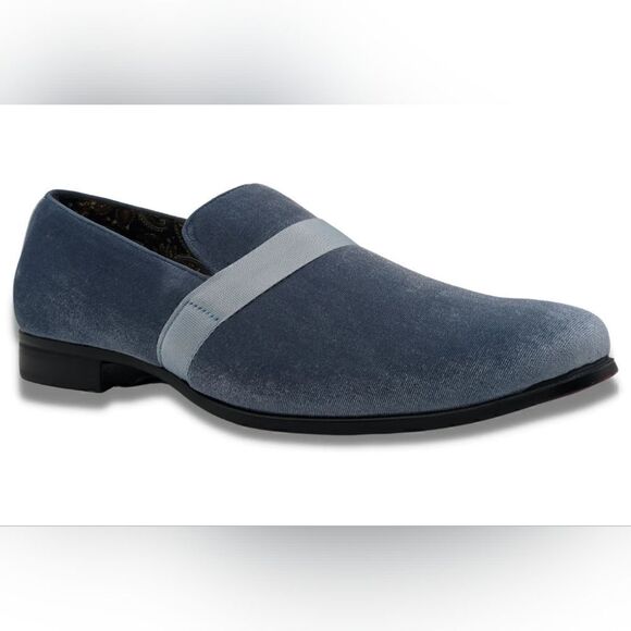 MONTIQUE MEN'S SOLID VELVET CAROLINA BLUE FASHION SLIP-ON SHOE S91. - Picture 1 of 3